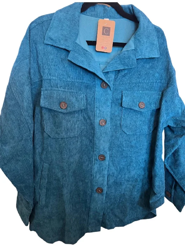 Women's Button Down Jacket In Teal Satin Jacket Silk Jacket Chiffon Jacket