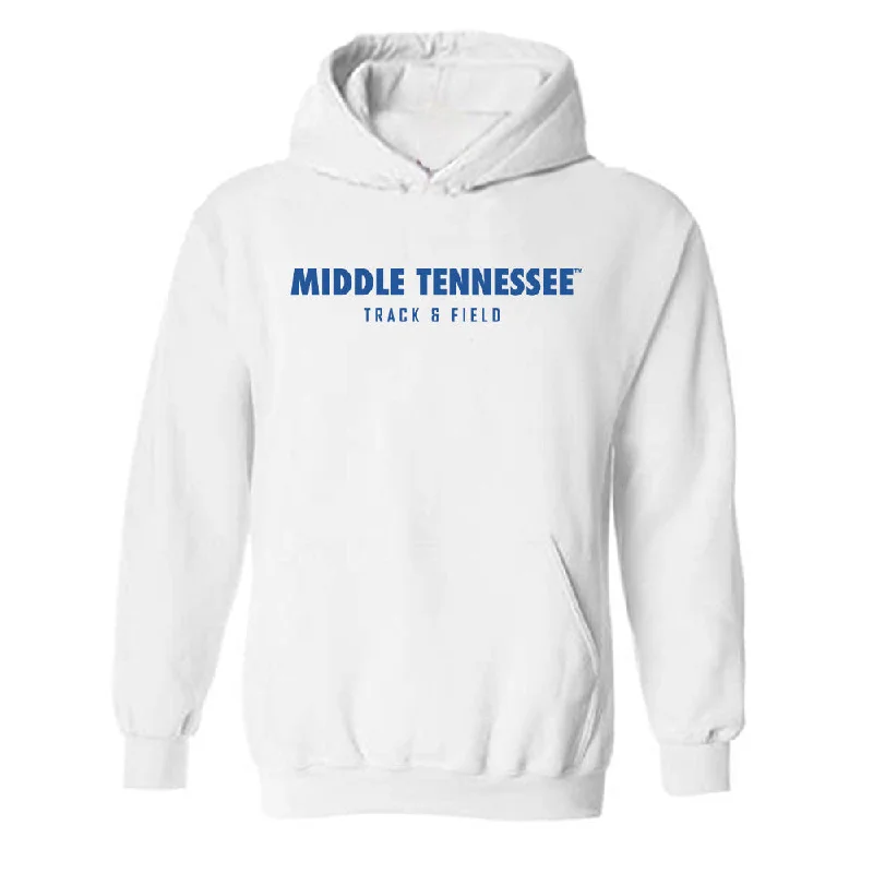 MTSU - NCAA Women's Track & Field : Xarya Udoumana - Classic Shersey Hooded Sweatshirt Hoodie with Hem Lace Feminine Delicate