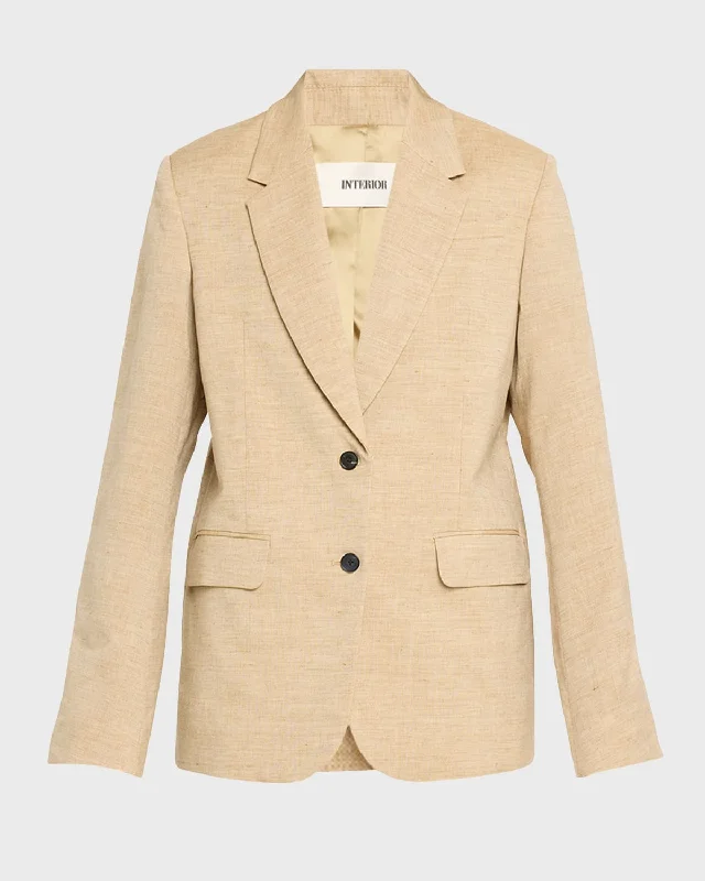 The Jareth Linen-Blend Suit Jacket Toggled Jacket Drawstring Jacket Belted Jacket