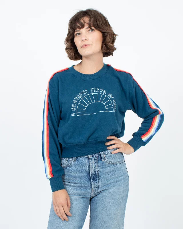 Rainbow Stripe Pullover Deep Neck Pullover