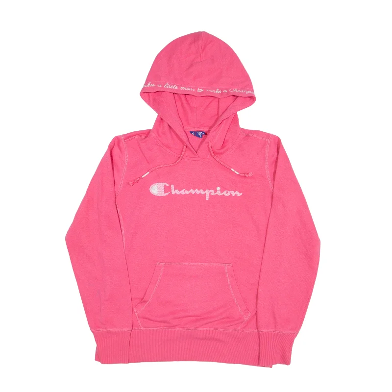 CHAMPION Hoodie Pink Pullover Womens M Open Front Cardigan
