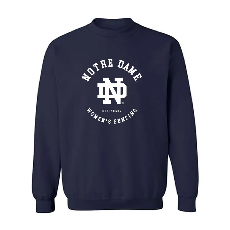 Notre Dame - NCAA Women's Fencing : Atara Greenbaum - Classic Fashion Shersey Crewneck Sweatshirt Oversized Hoodie Comfort Casual Notre Dame - NCAA Women's Fencing : Atara Greenbaum - Classic Fashion Shersey Crewneck Sweatshirt Oversized Hoodie Comfort Casual