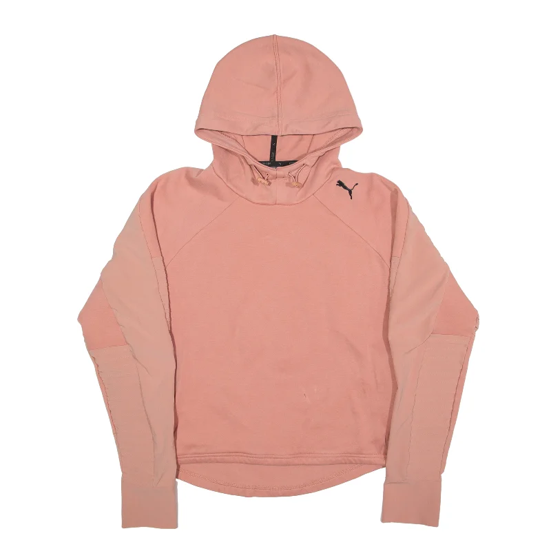 PUMA Hoodie Pink Pullover Womens UK 12 Honey Neck Pullover