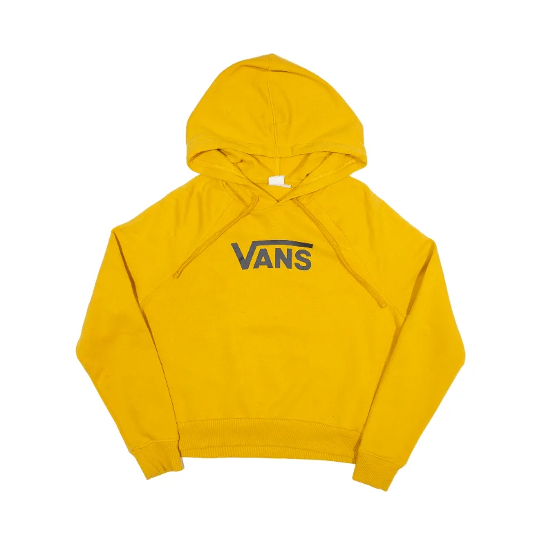 VANS Cropped Hoodie Yellow Pullover Womens XS Bell Sleeve Stylish