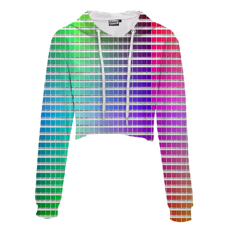 Pantone Crop Hoodie Hoodie with Ribbed Neckline Snug Warm