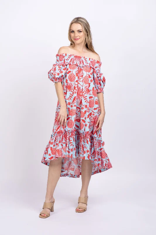 Cara Cara Zinnia Dress Dew Cherry
