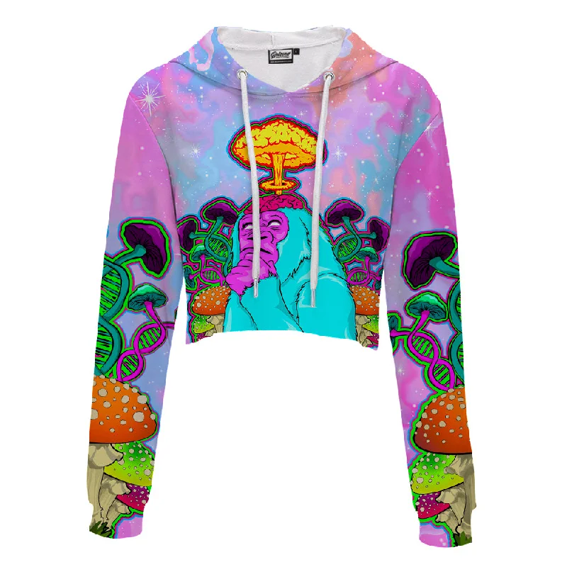 Stoned Ape Psychedelic Crop Hoodie Hoodie with Full-Zip Functional Layering