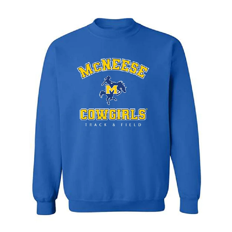 McNeese State - NCAA Women's Track & Field : Brianna Underwood - Classic Shersey Crewneck Sweatshirt Hoodie with Rhinestones Sparkly Elegant