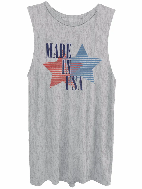 4th & Rose Made In Usa Heather Grey Muscle Tank bronze tank top