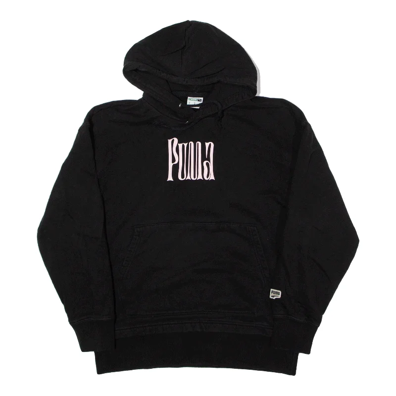 PUMA Hoodie Black Pullover Womens M V-Neck Stylish Pullover