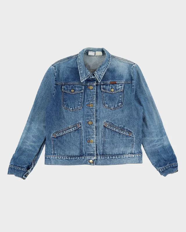 Vintage 90s Wrangler Blue Denim Jacket - L Elasticated Jacket Padded Jacket Insulated Jacket Vintage 90s Wrangler Blue Denim Jacket - L Elasticated Jacket Padded Jacket Insulated Jacket