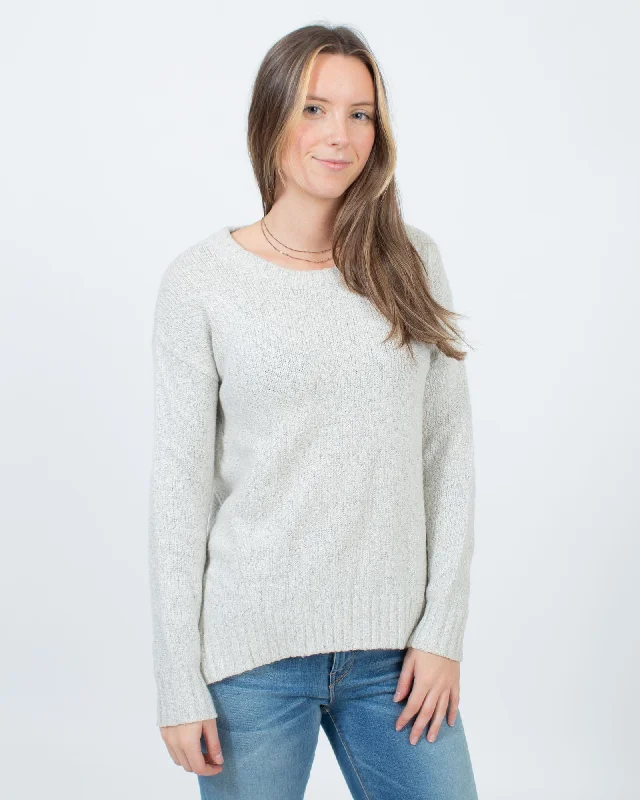 Cream Pullover Sweater Blouson Sleeve Pullover