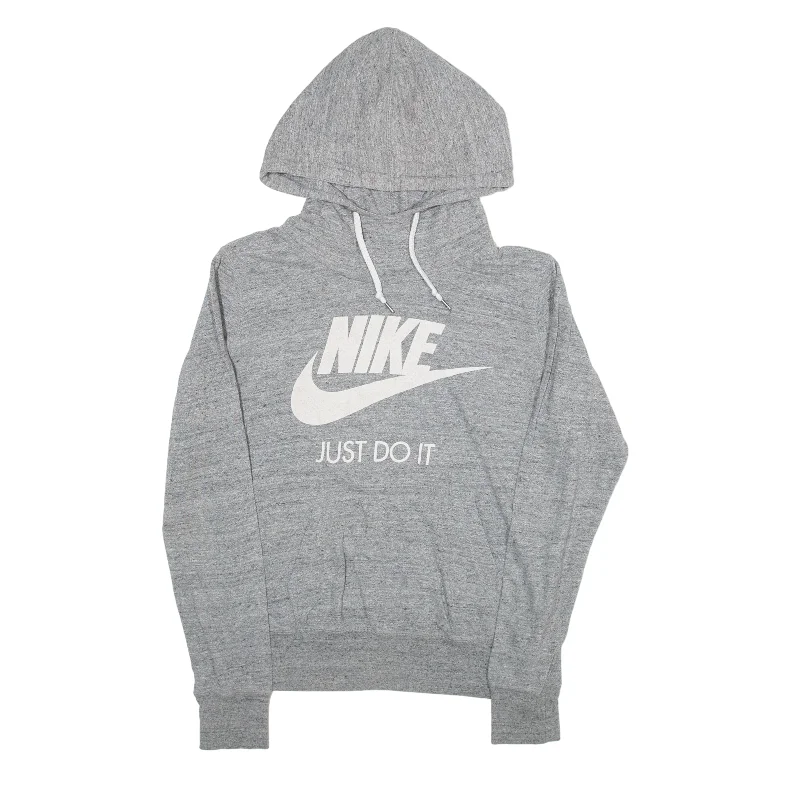 NIKE Hoodie Grey Pullover Womens M Scalloped Neck Pullover