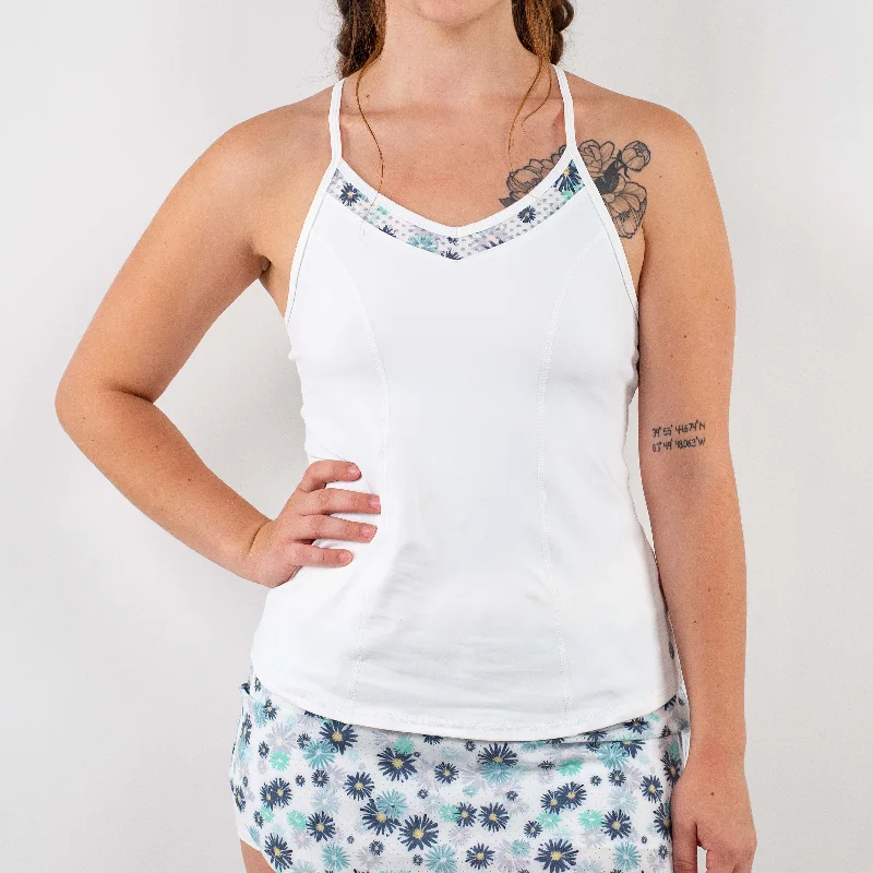 Volley Tank White/Fleur pastel tank top