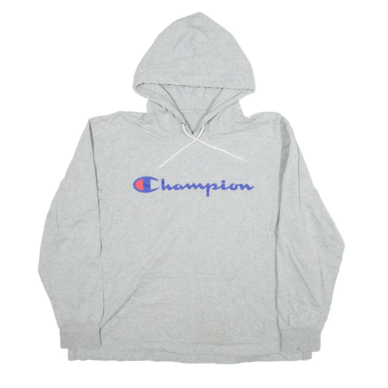 CHAMPION Hoodie Grey Pullover Womens L Besom Neck Pullover