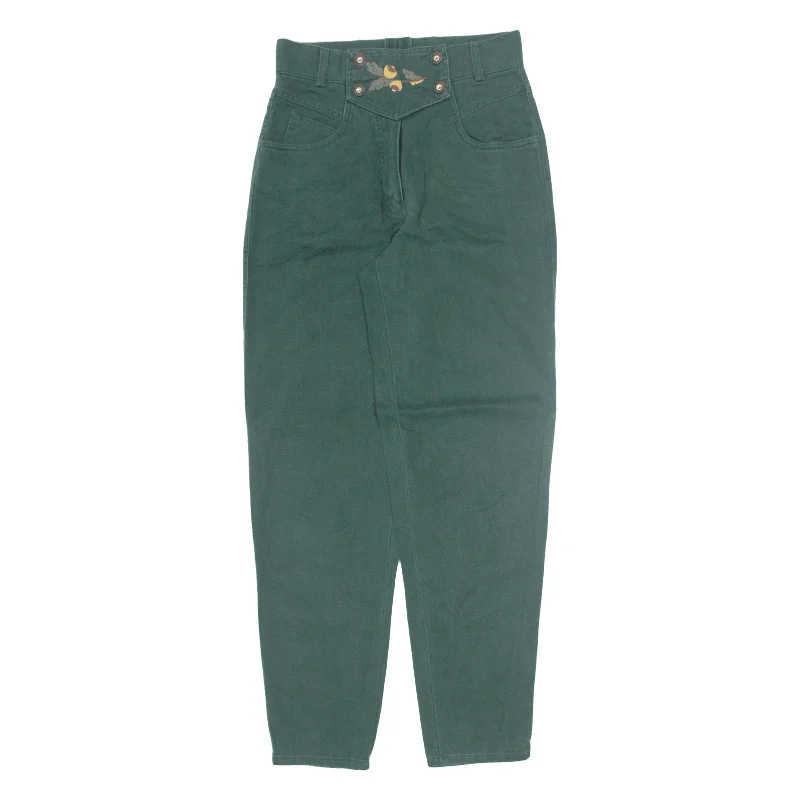 GABRIELLA BENELLI Trousers Green Relaxed Tapered Womens W26 L30 Trousers Ceremony Elegant GABRIELLA BENELLI Trousers Green Relaxed Tapered Womens W26 L30 Trousers Ceremony Elegant
