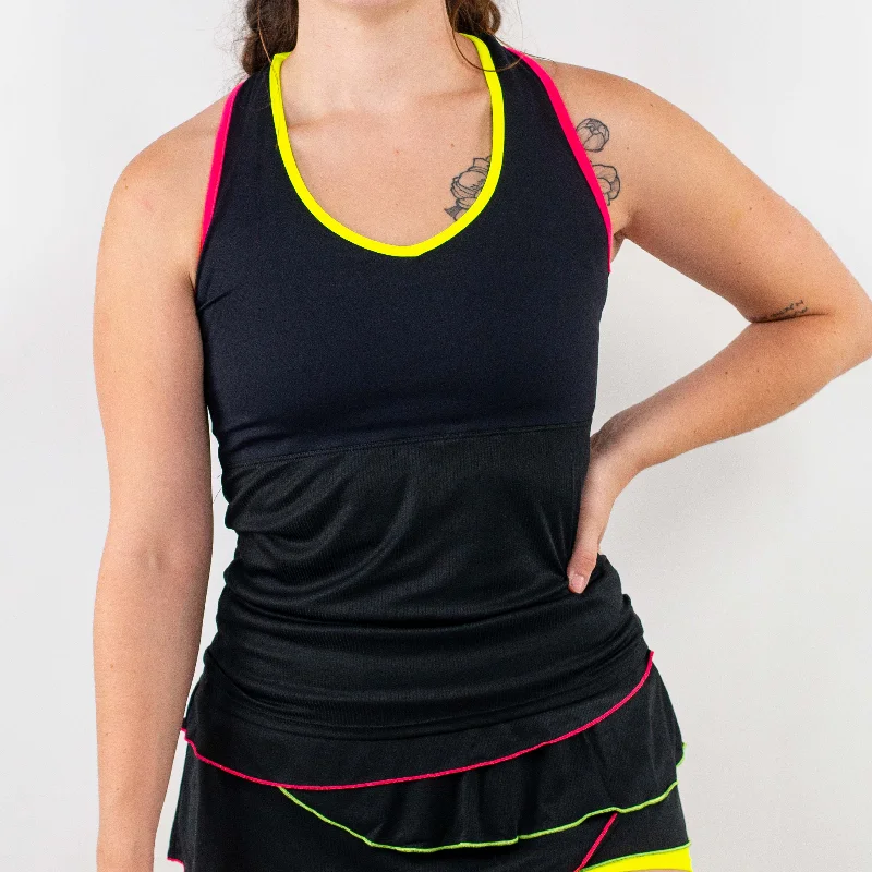 Lyra Tank Black/Pink/Yellow activewear tank top