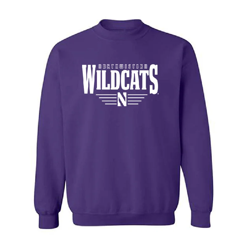 Northwestern - NCAA Women's Fencing : Amy Lu - Classic Shersey Crewneck Sweatshirt Hoodie with Cuffed Sleeves Snug Secure Northwestern - NCAA Women's Fencing : Amy Lu - Classic Shersey Crewneck Sweatshirt Hoodie with Cuffed Sleeves Snug Secure