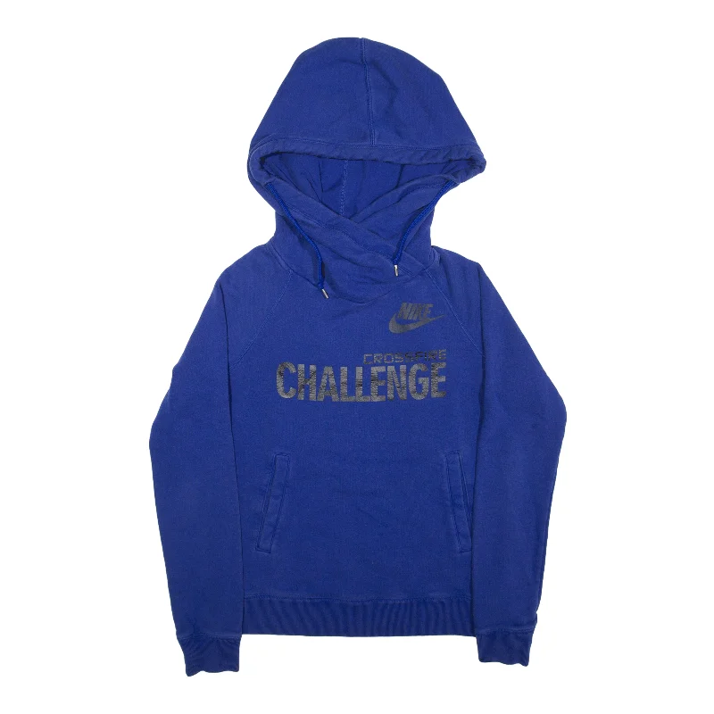 NIKE Crossfire Challenge Hoodie Blue Pullover Womens S Boat Neck Sweater