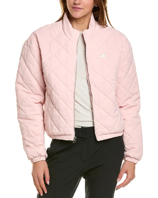 Adidas Go-To Quilted Jacket Collared Jacket Crew Neck Jacket Turtle Neck Jacket