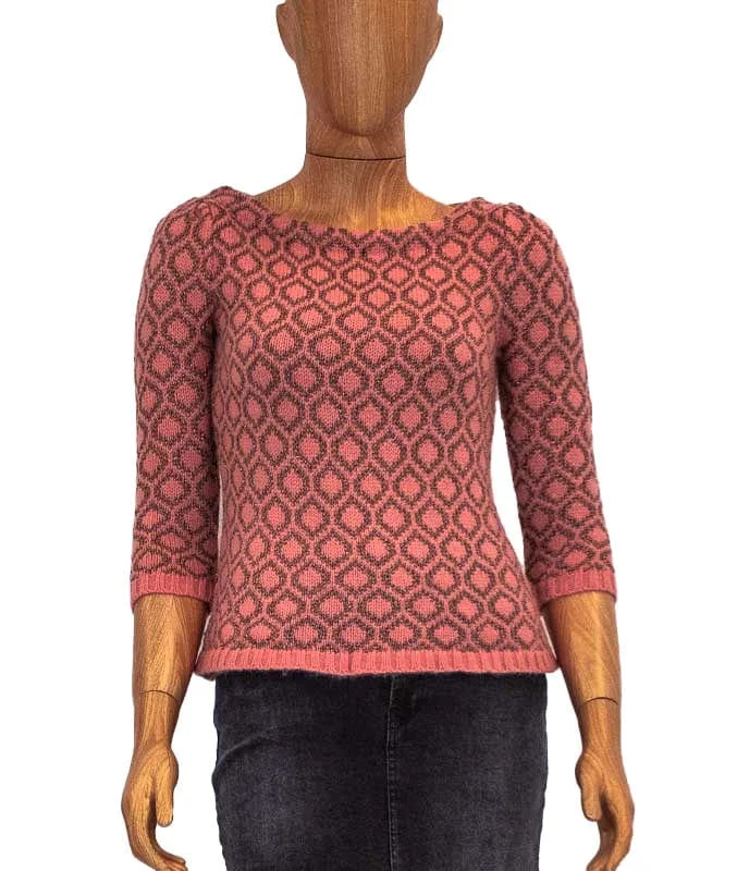 Printed Pullover Sweater Turtleneck Warm Pullover