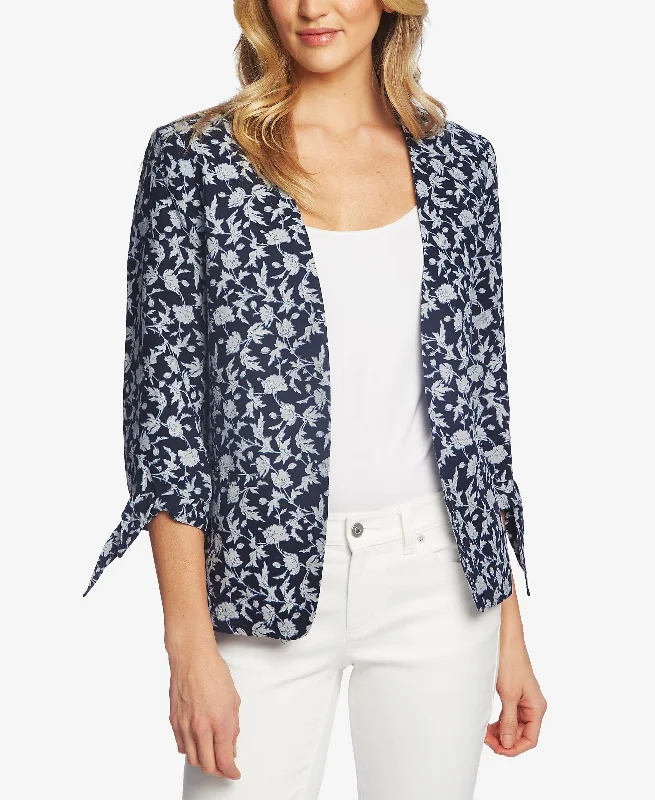 Cece Printed 3/4 Sleeve Jacket Wool Fabric Cashmere Fabric Tweed Fabric
