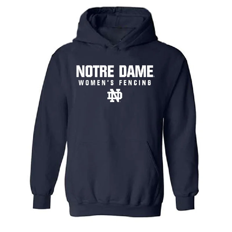 Notre Dame - NCAA Women's Fencing : Atara Greenbaum - Classic Shersey Hooded Sweatshirt Hoodie with Hem Raw Edge Edgy Unfinished Notre Dame - NCAA Women's Fencing : Atara Greenbaum - Classic Shersey Hooded Sweatshirt Hoodie with Hem Raw Edge Edgy Unfinished