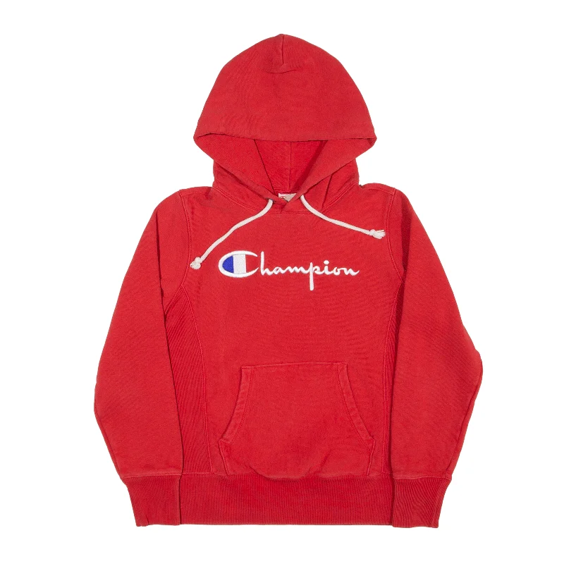 CHAMPION Reverse Weave Hoodie Red Pullover Womens XS Turtleneck Warm Pullover