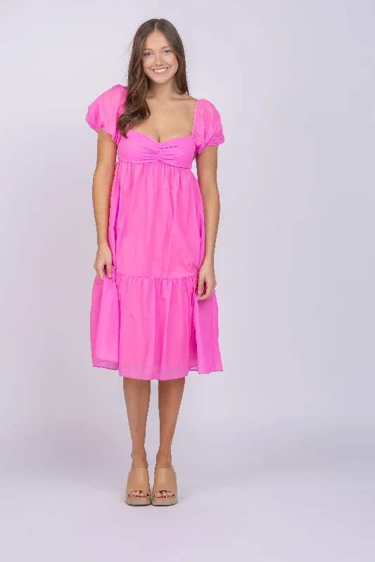Amanda Uprichard Toscana Dress in Shocking Pink