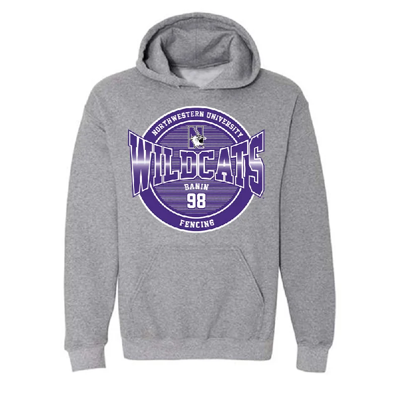 Northwestern - NCAA Women's Fencing : Isabelle Banin - Classic Fashion Shersey Hooded Sweatshirt Hoodie with V-Neck Classic Versatile Northwestern - NCAA Women's Fencing : Isabelle Banin - Classic Fashion Shersey Hooded Sweatshirt Hoodie with V-Neck Classic Versatile
