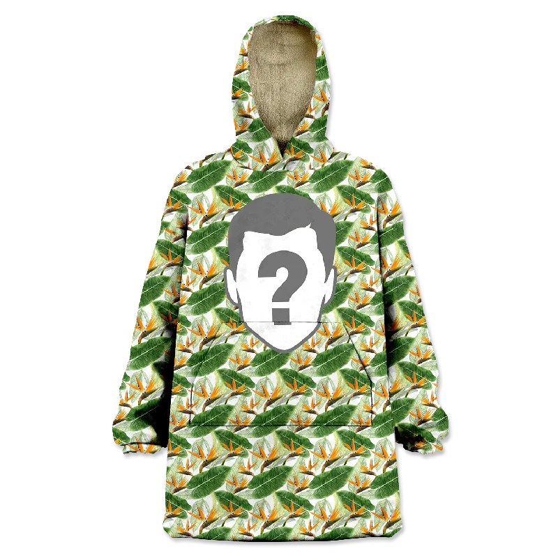Birds Of Paradise Custom Wearable Blanket Hoodie Hoodie with Puffed Sleeves Voluminous Trendy Birds Of Paradise Custom Wearable Blanket Hoodie Hoodie with Puffed Sleeves Voluminous Trendy