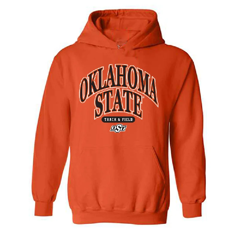 Oklahoma State - NCAA Women's Track & Field : Brooke Bayles - Classic Shersey Hooded Sweatshirt Hoodie with Button Placket Classic Preppy