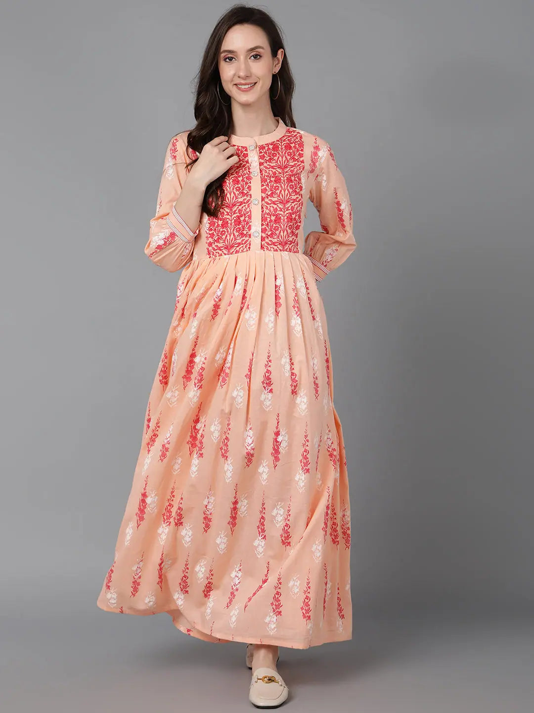 Ahika Women Cotton Abstract Printed Dress VD1325