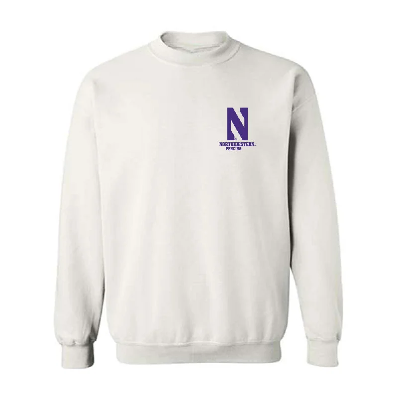 Northwestern - NCAA Women's Fencing : Rowan Park - Classic Shersey Crewneck Sweatshirt Hoodie with Metallic Shiny Futuristic Northwestern - NCAA Women's Fencing : Rowan Park - Classic Shersey Crewneck Sweatshirt Hoodie with Metallic Shiny Futuristic