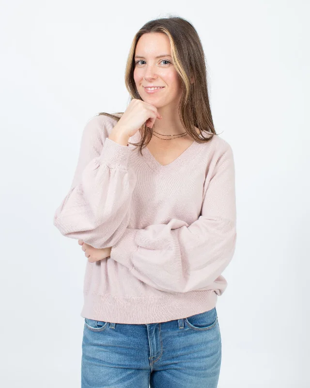 Balloon Sleeve Pullover Sweater Gathered Sleeve Pullover