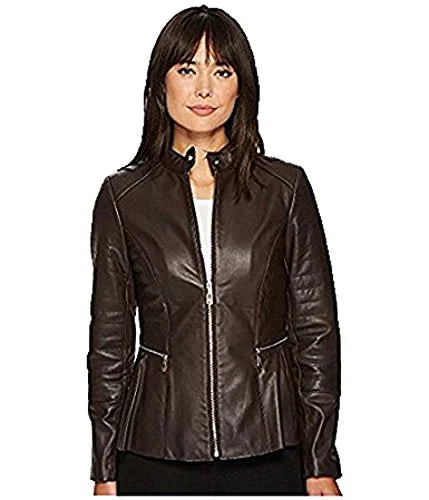 Sid Womens Darkish Brown Lambskin Leather Jacket for Biker 3XL Corduroy Jacket Velvet Jacket Brocade Jacket