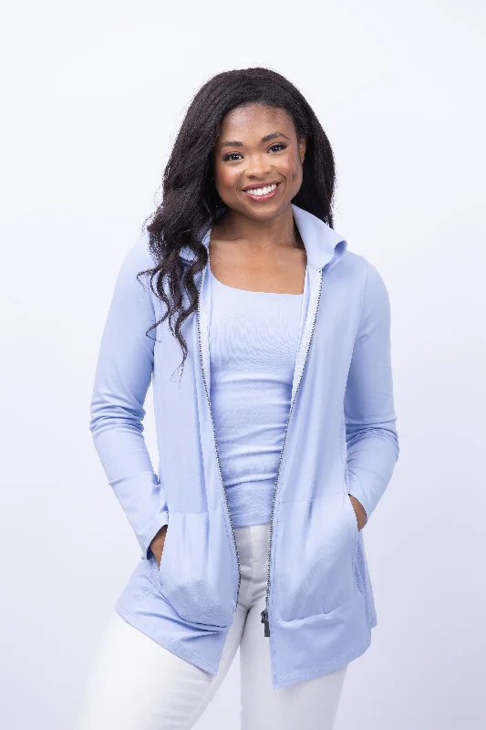 Nic + Zoe Knit Jacket in Powder Blue Jacket Blazer Coat