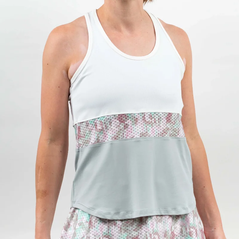 Divison Tank White/Pastel gold tank top