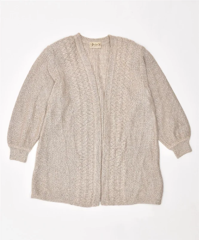 MARINELLA Womens Cardigan Sweater UK 12 Medium Beige Vintage Houndstooth Herringbone Solid MARINELLA Womens Cardigan Sweater UK 12 Medium Beige Vintage Houndstooth Herringbone Solid