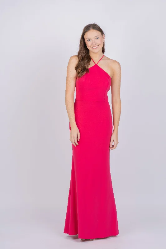 Liv Foster Halter Mermaid Dress in Camellia