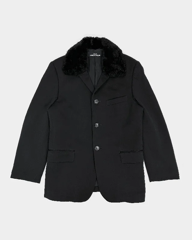Comme des Garçons Tricot Decorated Black Jacket 1995 Notch Collar Peter Pan Collar Cowl Neck
