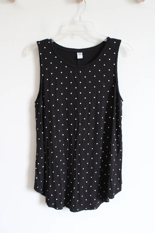 Old Navy Luxe Black & White Polka Dot Tank Top | L modal blend tank