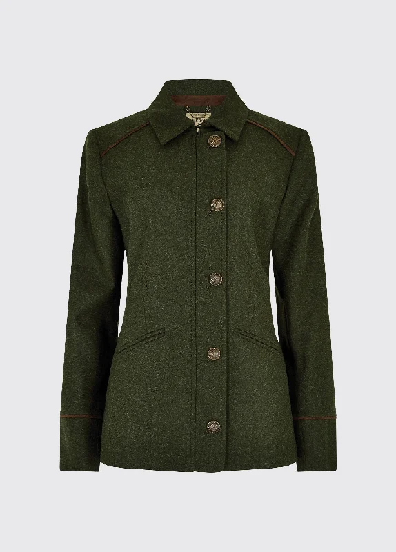 Slievebloom Tweed Jacket - Loden Satin Fabric Silk Fabric Chiffon Fabric