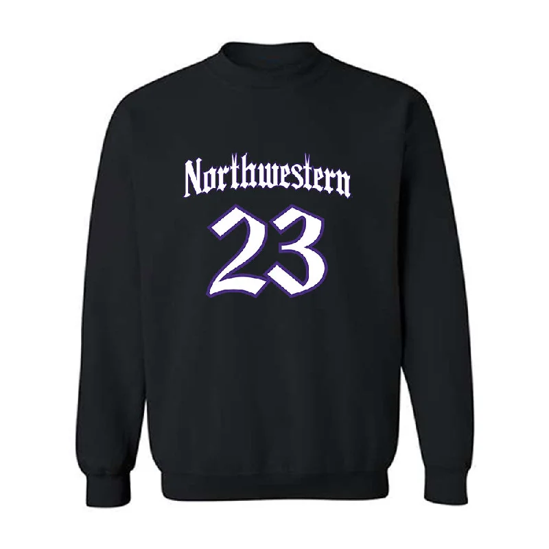 Northwestern - NCAA Women's Fencing : Megumi Oishi - Crewneck Sweatshirt Hoodie with Side Slits Relaxed Casual Northwestern - NCAA Women's Fencing : Megumi Oishi - Crewneck Sweatshirt Hoodie with Side Slits Relaxed Casual