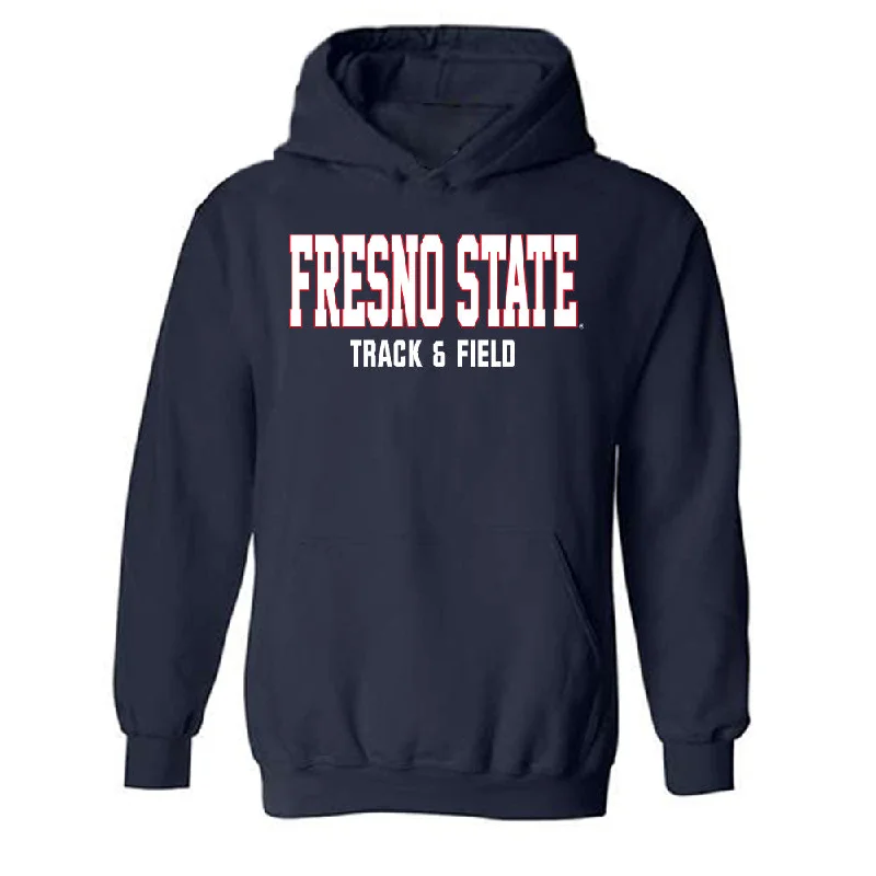 Fresno State - NCAA Women's Track & Field : Victoria Nino - Generic Shersey Hooded Sweatshirt Hoodie with Lining Warm Insulated