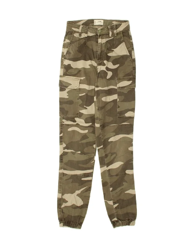 VINTAGE Womens Joggers Cargo Trousers EU 32 2XS W22 L29 Khaki Camouflage Trousers Brand Named VINTAGE Womens Joggers Cargo Trousers EU 32 2XS W22 L29 Khaki Camouflage Trousers Brand Named