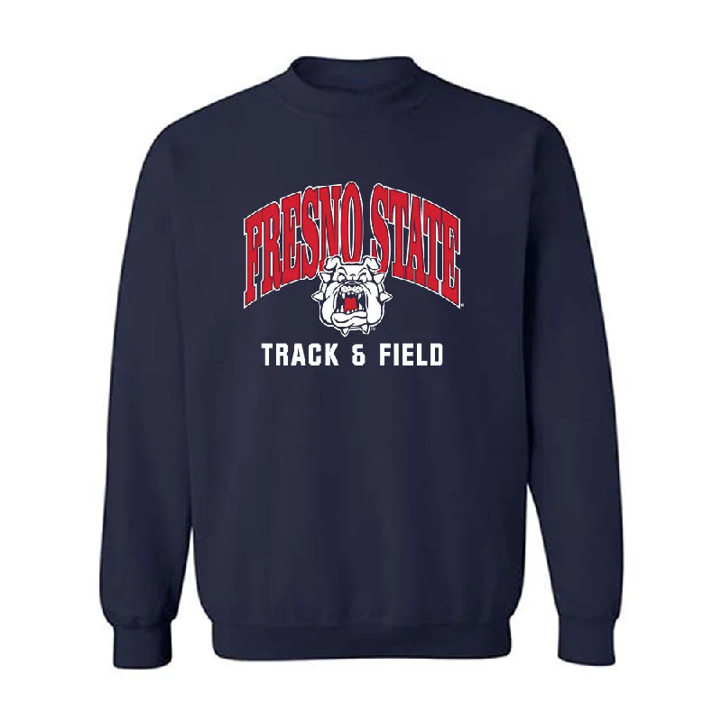 Fresno State - NCAA Women's Track & Field : Victoria Nino - Classic Shersey Crewneck Sweatshirt Hoodie with Button Classic Timeless