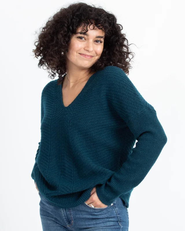 V-neck Pullover Sweater Square Neck Pullover