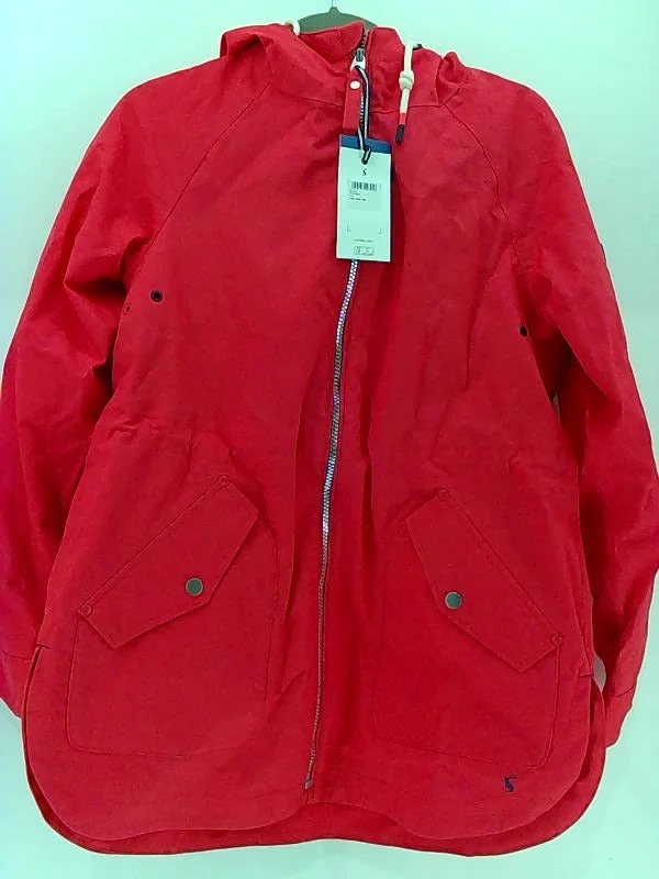 Joules Womens Raincoat Regular Zipper Rain Jacket Color Red Size XSmall Faux Fur Jacket Real Fur Jacket Shearling Jacket