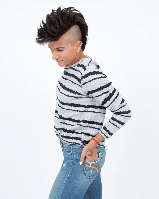 Striped Pullover Sweater Bateau Neck Pullover